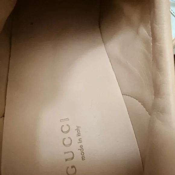 Gucci Calfskin Web Bee Embroidered Womens Ace Platform Sneakers 39 White - Picture 7 of 7